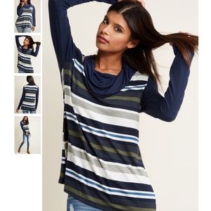 ModCloth Stripe Cowl Tunic- New w/o tags